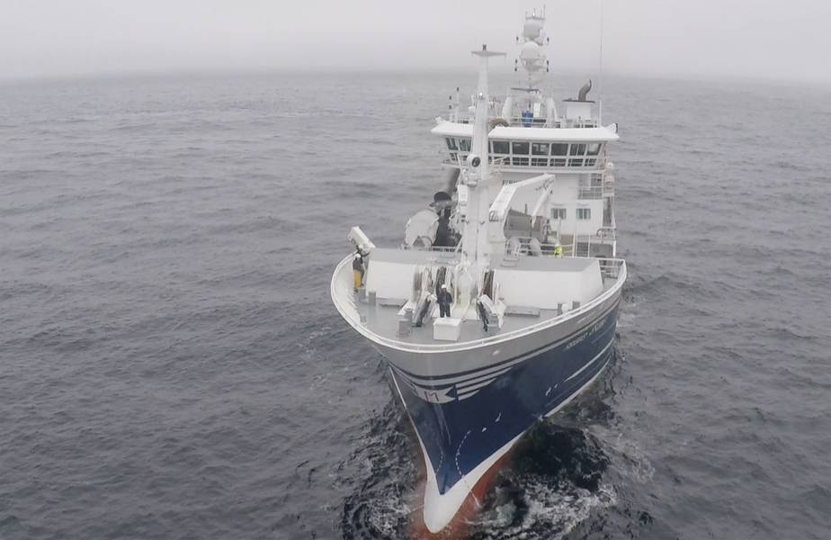 Birdview hat seine Drohnen auf Fischereifahrzeugen in Norwegen getestet. Foto aus der Vogelperspektive.