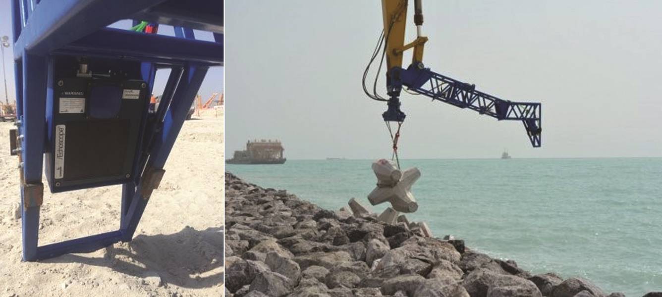 Fig. 9 - Instalación de la excavadora de ecosondas en Kuwait (Imagen: Coda Octopus)