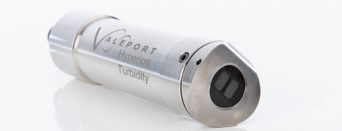 O Hyperion Turbidity é o primeiro sensor de turbidez que combina leituras de Nefelômetro e OBS em tamanho tão compacto. Foto: Valeport