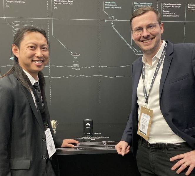 Von links nach rechts: Charles Chiau, CTO und Mitbegründer von Bedrock und Jean-Marc Binois, Chief Commercial Officer von Exail (Quelle: Exail)