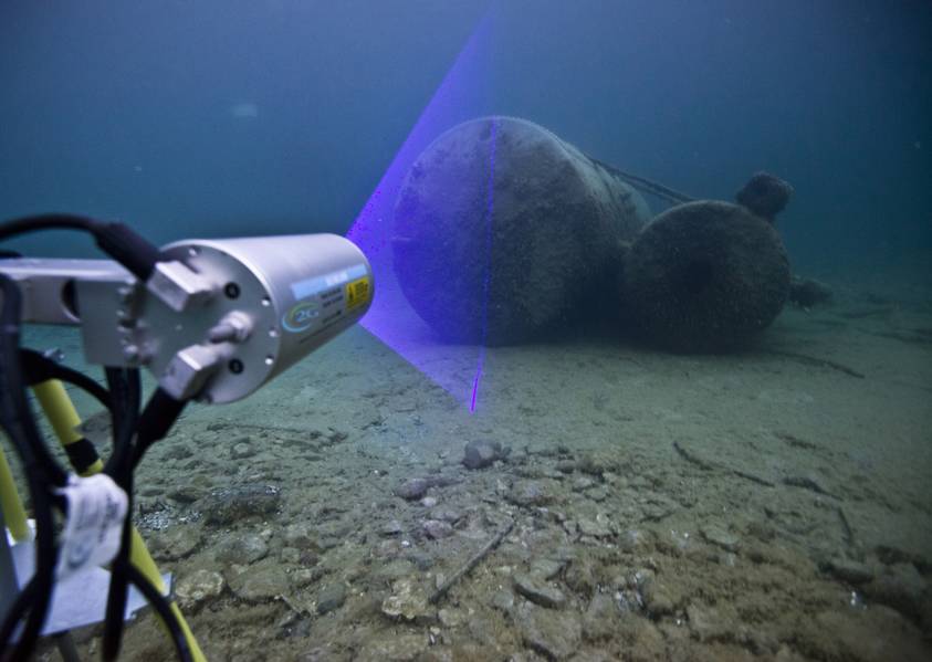 El escáner láser subacuático dinámico 2G Robotics, el ULS-500 PRO (Imagen: OceanGate)