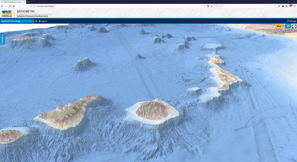 التصور الثلاثي الأبعاد لجزر الكناري (الصورة: EMODnet)