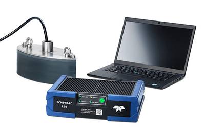 Echotrac E20 con laptop y transductor (Imagen: Teledyne Marine)