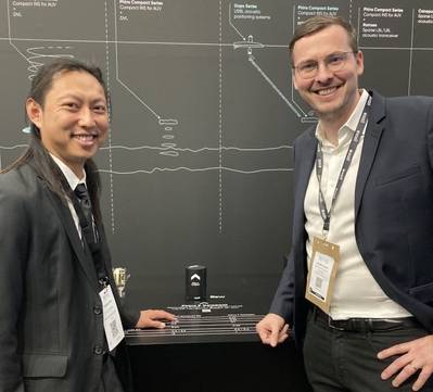 Von links nach rechts: Charles Chiau, CTO und Mitbegründer von Bedrock und Jean-Marc Binois, Chief Commercial Officer von Exail (Quelle: Exail)