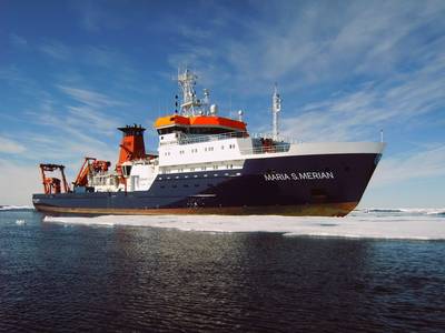 El buque de investigación de Alemania, Maria S. Merian, utilizará su nueva tecnología de seguimiento Sonardyne para llevar a cabo operaciones científicas en todo el mundo, incluido el subpolar Norwegian Sea. (mage: Briese Schiffahrts GmbH & Co. KG, Investigación | Forschungsschifffahrt)