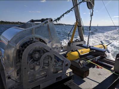 نظام رسم الخرائط والاستخبارات في قاع البحر من نوع SeaScout الذي تم نشره خلال ANTX2018 (التصوير: شركة Kraken Robotics Inc.)