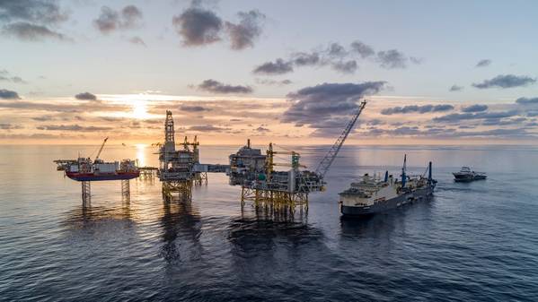 Saipem Castorone auf dem Johan Sverdrup Feld in der Nordsee. (Foto: Bo.B. Randulff / Roar Lindefjeld / Equinor ASA)