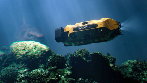 El especialista de misión Wraith ofrece agilidad de seis grados de libertad, alto empuje y control preciso en un UUV compacto y apto para expediciones, diseñado para misiones submarinas exigentes. Crédito: AeroVironment Inc/VideoRay