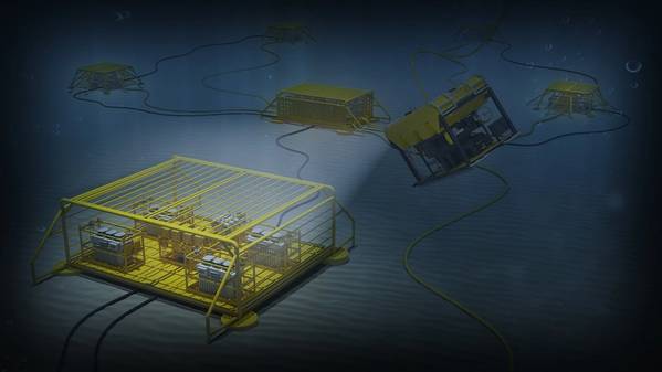 Новая система технологий подводного распределения и преобразования энергии, разработанная АББ в партнерстве с компаниями Equinor, Chevron и Total, обеспечит более чистую, безопасную и более устойчивую добычу нефти и газа. (Изображение: ABB)