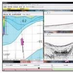 Figure 1. Dual SBP acquisition in HYPACK® SURVEY with no acoustic interference between the SBP systems. Note the positions of the sensors in relation to the vessel.