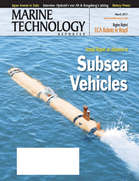 Marine Technology Magazine Cover Mar 2011 - Subsea Vehicles: AUV, ROV, UUV Annual