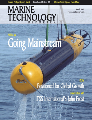 Marine Technology Magazine Cover Mar 2007 - AUVs, ROVs, UUVs