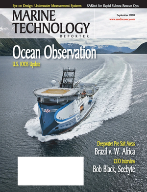 Marine Technology Magazine Cover Sep 2010 - Ocean Observation