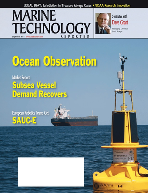Marine Technology Magazine Cover Sep 2011 - Ocean Observation