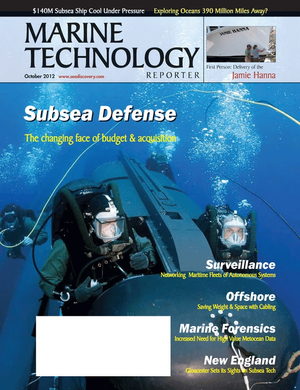 Marine Technology Magazine Cover Oct 2012 - Ocean Observation: Gliders, buoys & sub surface monitoring networks