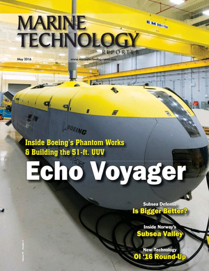 Marine Technology Magazine Cover May 2016 - Underwater Defense