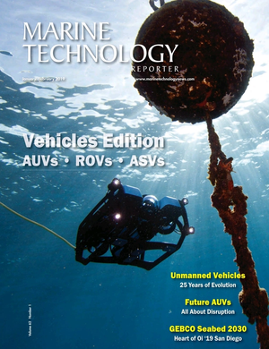 Marine Technology Magazine Cover Jan 2019 - Underwater Vehicle Annual