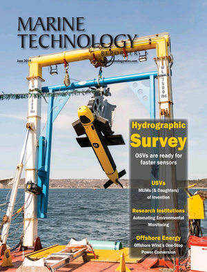 Marine Technology Magazine Cover Jun 2019 - Hydrographic Survey: Single & Multibeam Sonar