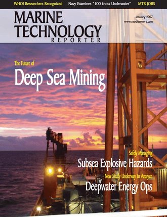 Marine Technology Magazine Cover Jan 2007 - Seafloor Engineering
