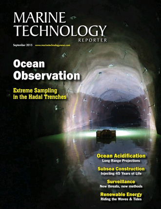 Marine Technology Magazine Cover Sep 2015 - Ocean Observation: Gliders, Buoys & Sub-Surface Networks