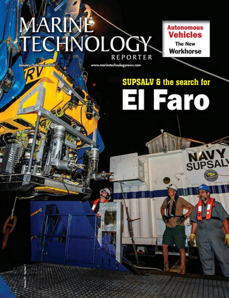 Marine Technology Magazine Cover Jan 2016 - Underwater Vehicle Annual: ROV, AUV, and UUVs