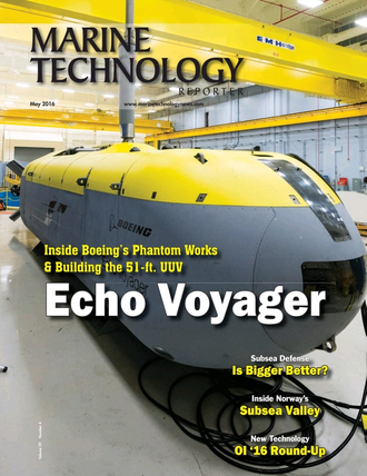 Marine Technology Magazine Cover May 2016 - Underwater Defense