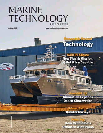 Marine Technology Magazine Cover Oct 2019 - Ocean Observation: Gliders, Buoys & Sub-Surface Networks