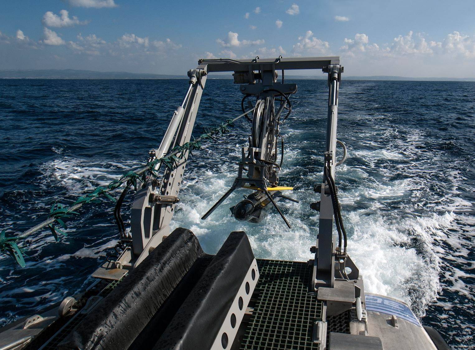 Mine Hunting Sonar Deployed In The Mediterranean