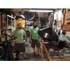 The AquaHarmonics team, Alex Hagmuller and Max Ginsburg, stand with its 1/20th scale device. (Photo: Wave Energy Prize)