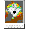 Average sea surface temperature measured by satellites using thermal emission sensors, which produce global data adjusted after comparison with ship and buoy data, and sea ice concentration derived from NSIDC near-real-time data for August 7, 2016. Also shown are drifting buoy temperatures at the ocean surface (colored circles); gray circles indicate that temperature data from the buoys are not available. (Credit: M. Steele, Polar Science Center/University of Washington)