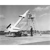 Avro technicians prepare an Avro Arrow test model attached to a Nike booster rocket to fire out over Lake Ontario at Point Petre in the 1950s (Photo: Kraken)