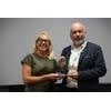 David Rennie, Technical Manager Autonomous Division, Unique Group (UK) receiving the award from Gail Emms, on behalf of UK Ports. © Unique Group