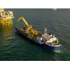 First export cable pull-in - Enshore Subsea’s CMOS Installer at Inch Cape’s offshore substation platform (Credit: Inch Cape Offshore)