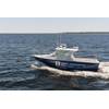 Huntington Ingalls Industries' 27-foot Proteus USV, outfitted with Sea Machines Robotics’ SM300 autonomy system. Photo courtesy HII/Sea Machines