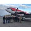 The JALBTCX team standing with COL. Thomas Asbery, Former District Commander, New York District, U.S. Army Corps of Engineers (far right), in front of their aircraft, at Long Island MacArthur Airport in Ronkonkoma, New York. Credit: USACE.