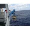 The Leopard launched inside its TMS ready for studies into hydrothermal reef formations and ecological research ‐ and laying seismographic monitors (Photo: Saab Seaeye)