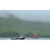 The Saildrone Surveyor in Alaska’s Dutch Harbor at the beginning of the Aleutians Uncrewed Ocean Exploration expedition. (Photo: Saildrone)