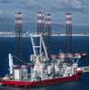 Seajacks Scylla, the largest and most advanced windfarm installation jack-up ever built. (Photo: Gibdock)