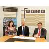 Signing of the agreement for the new ‘Chair of Geotechnics’ at UWA. From left: Professor Robyn Owens, UWA’s Deputy Vice-Chancellor (Research); Dr. Phil Watson, Director of Fugro Advanced Geomechanics in Perth and Fugro’s Global Service Line Manager GeoConsulting; and Peter Burger, Managing Director of Fugro Advanced Geomechanics.