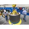 
SwRI’s new 30-inch pressure vessel takes roughly two minutes to close. Similar vessels can take 30 to 45 minutes. The vessel accommodates testing at pressures of up to 16,500 psig, simulating the deepest ocean regions. (Credit: SwRI)