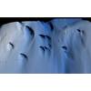A visualization of the underside of Dotson Ice Shelf showing mysterious tear drop shaped areas of melting. (Credit: Filip Stedt / University of Gothenburg)