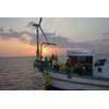 Workboat deploying the Falcon ROV to check the integrity of floating turbine moorings off the coast of Japan