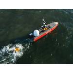 The Fugro Blue Essence uncrewed surface vehicle retrieves the Fugro Blue Volta electric remotely operated vehicle in the North Sea on March 3, 2022. Credit: Fugro