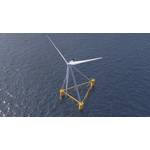 Rendering of X1 Wind's X100 8.5 MW floating wind platform to be deployed in PlemCat, Catalonia, Spain (Credit: X1 Wind)