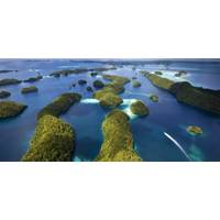 Aerial view of the Rock Islands and coral seascape at the Republic of Palau. [Photo credit: The Nature Conservancy]