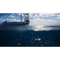 An artist’s illustration showing a floating production system with mooring spread (Credit: Sonardyne)