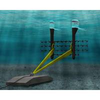 BRTP combines a Triton platform with the small and robust SCHOTTEL STG turbines (inset) for energy harvesting in the Bay of Fundy.