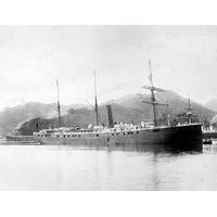 SS City of Rio de Janeiro built by John Roach & Son in 1878 at Chester, Pennsylvania, regularly transported passengers and cargo between Asia and San Francisco. Photo taken at Nagasaki, Japan, 1894. (Credit: San Francisco Maritime National Historical Park_ safr_21374_h06-04135_n)