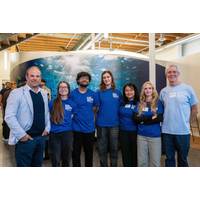 COAST Executive Director Jason Goldsworthy, along with Sea Who's Calling project team Leanne Farmer, Pranav Rajesh Krishnan, Grace Bertozzi, Jossie Yan and Olivia Whitelaw, and Ocean Networks Canada's Impact and Capacity Development Manager Dwight Owens. Photo credit: James MacDonald/COAST.