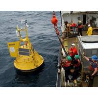 The Coast Guardsmen at the National Data Buoy Center leverage more than 70 years of combined Aids to Navigation experience to maintain weather buoys on navigable waterways around the country. (U.S. Coast Guard file photo)